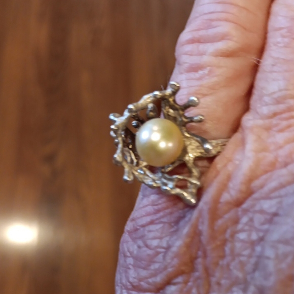 VTG STERLING PEARL ARTISAN MADE RING - Picture 3 of 8